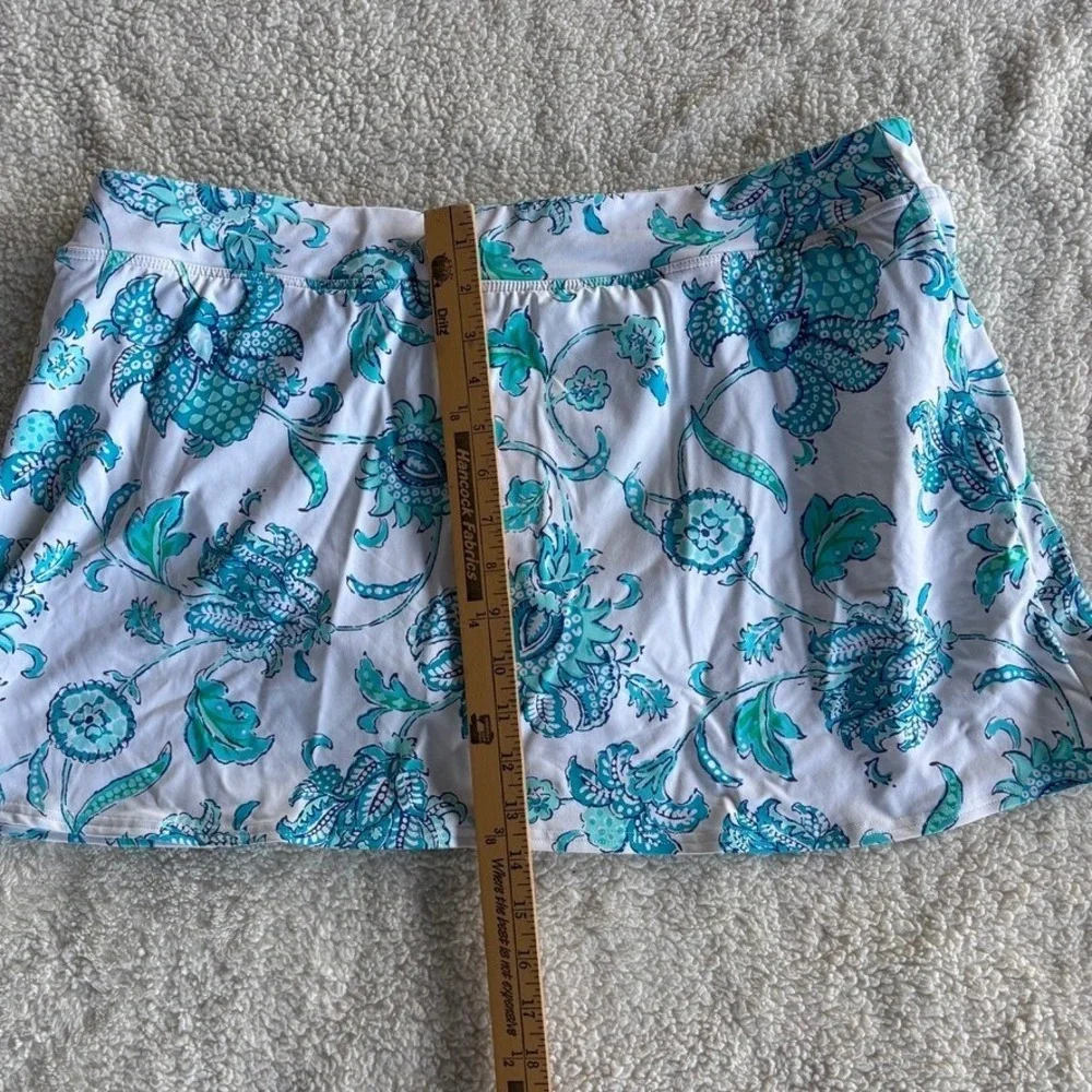 Lands' End Swim Skirt Women's 18 Aqua‎ Paisley Floral Attached Brief